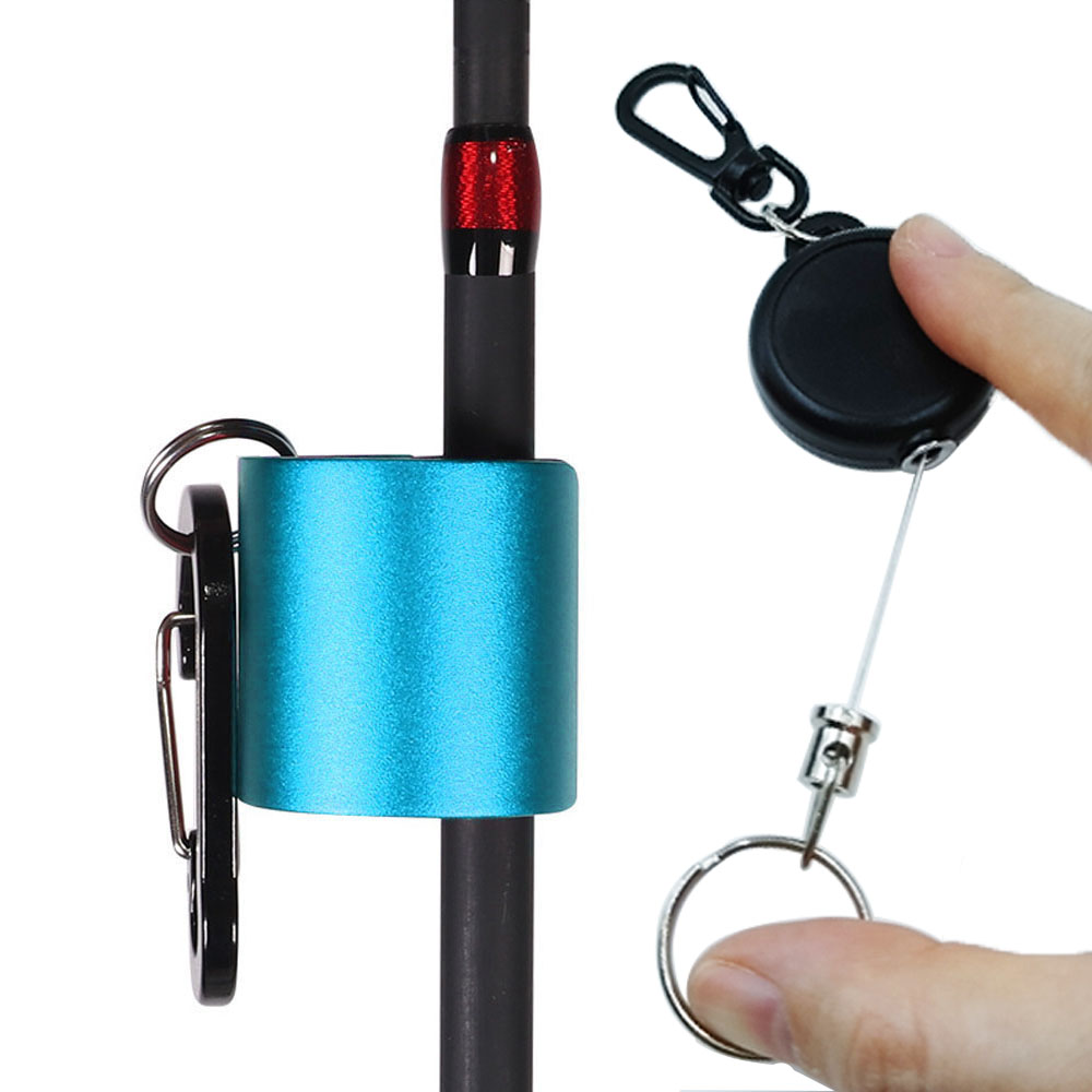Fishing Rod Fly - Tragbarer Angelrutenhalter mit Zinger-Retraktor, freihändiger Fliegenfischer-Rutenhalter
