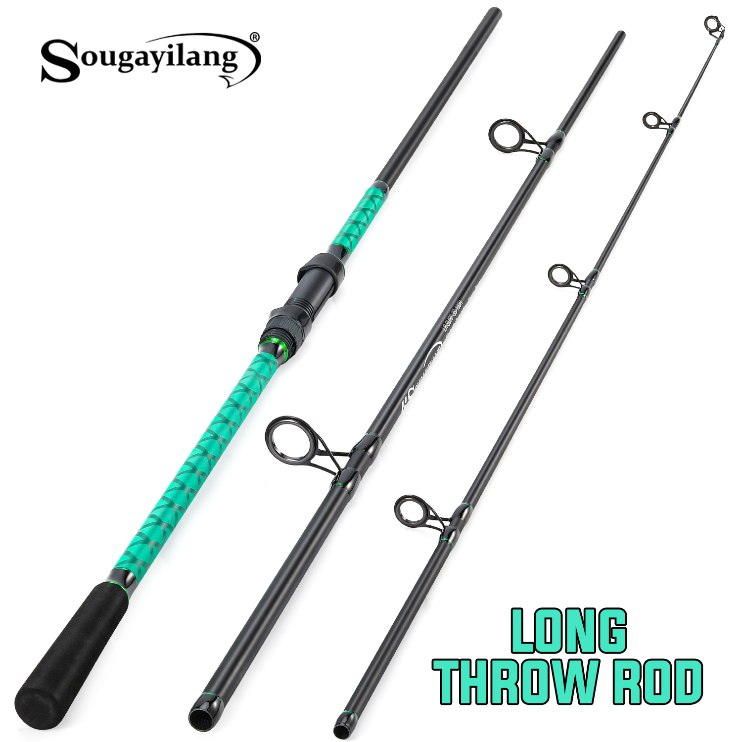 Fishing Rod Surf - Sougayilang Karpfenangelrute, 3-teilig, hohe Leistung, 12-40lb