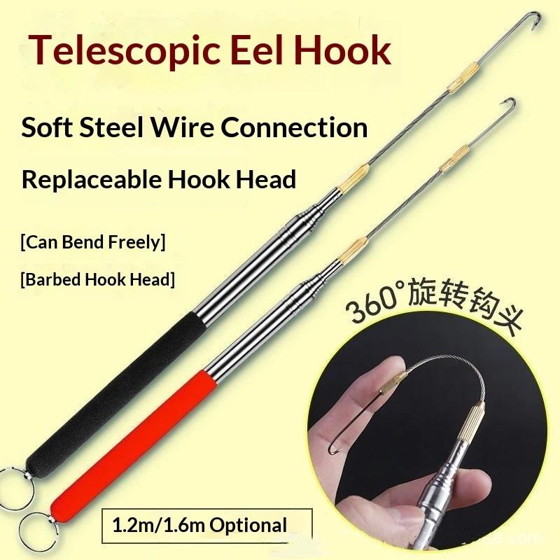 Fishing Rod Building Kit - 1 Stück 360-Grad-Drehbarer Widerhaken-Angelhaken mit Teleskopstange,