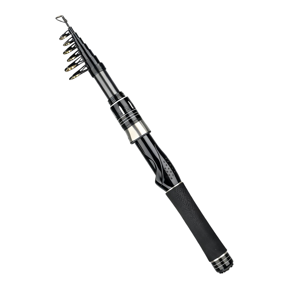 Fishing Rod Travel - Ultraleichte Teleskop-Kohlefaser-Angelrute mit Keramikführungsringen, schnelle Aktion,