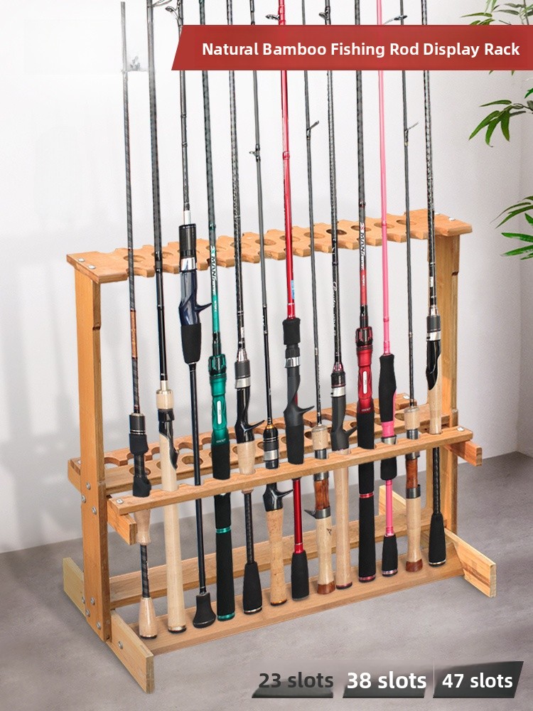 Fishing Rod Rack - Multifunktionaler Angelrutenständer aus Echtholz und Bambus
