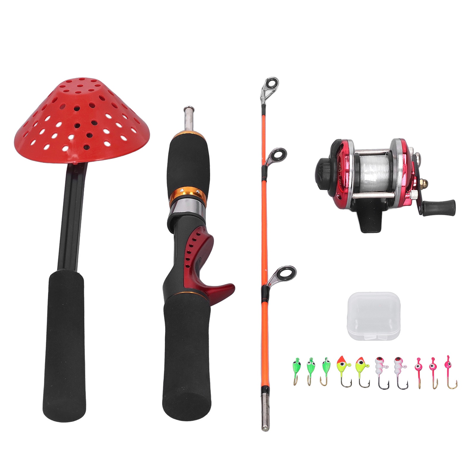 Fishing Rod Ice - Winter-Eisfischrute mit Angelrolle, Angelschnur, Eisfischhaken und