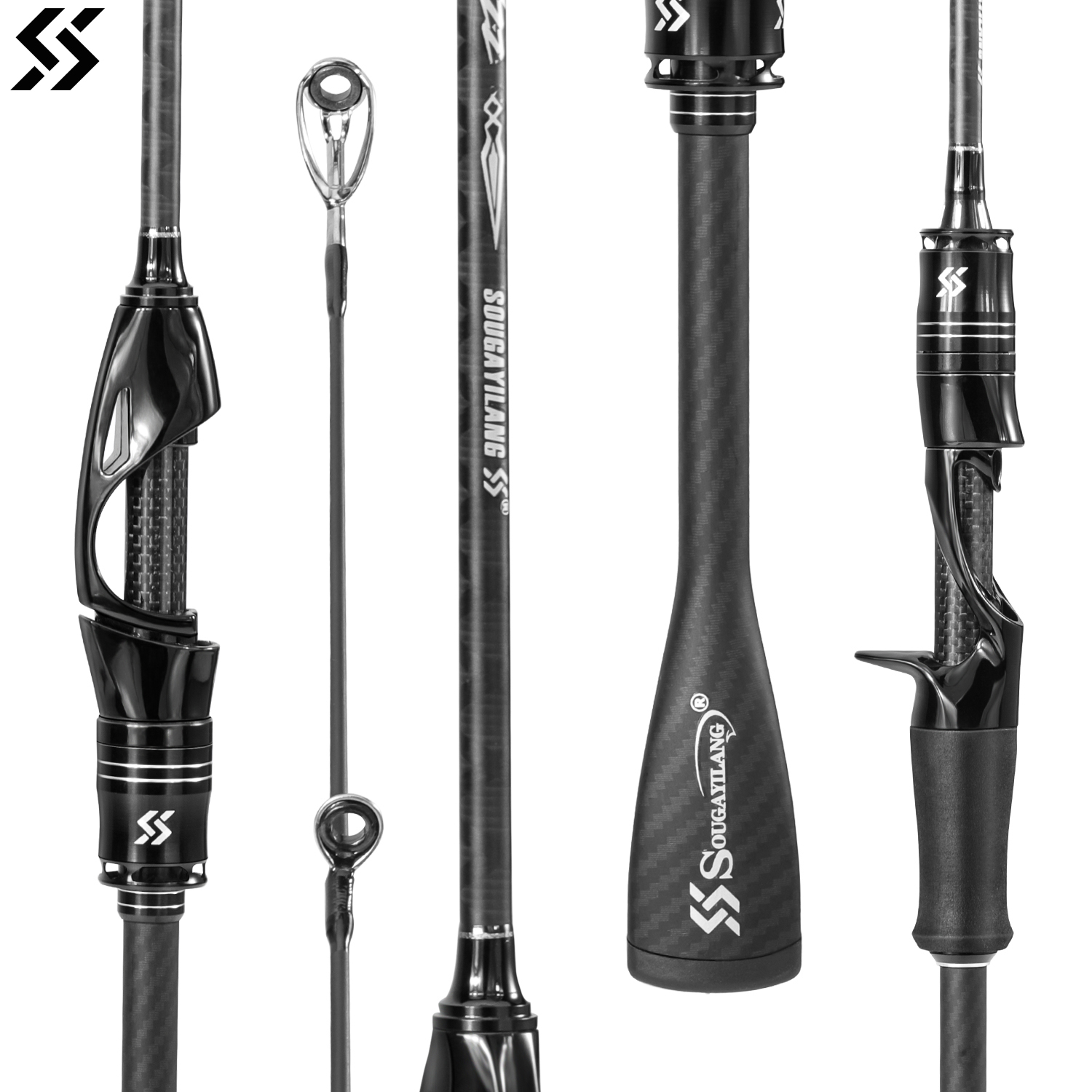 Fishing Rod Guide Replacement - Sougayilang Vollcarbon-Angelrute, solide, empfindliche Spitze, integrierter