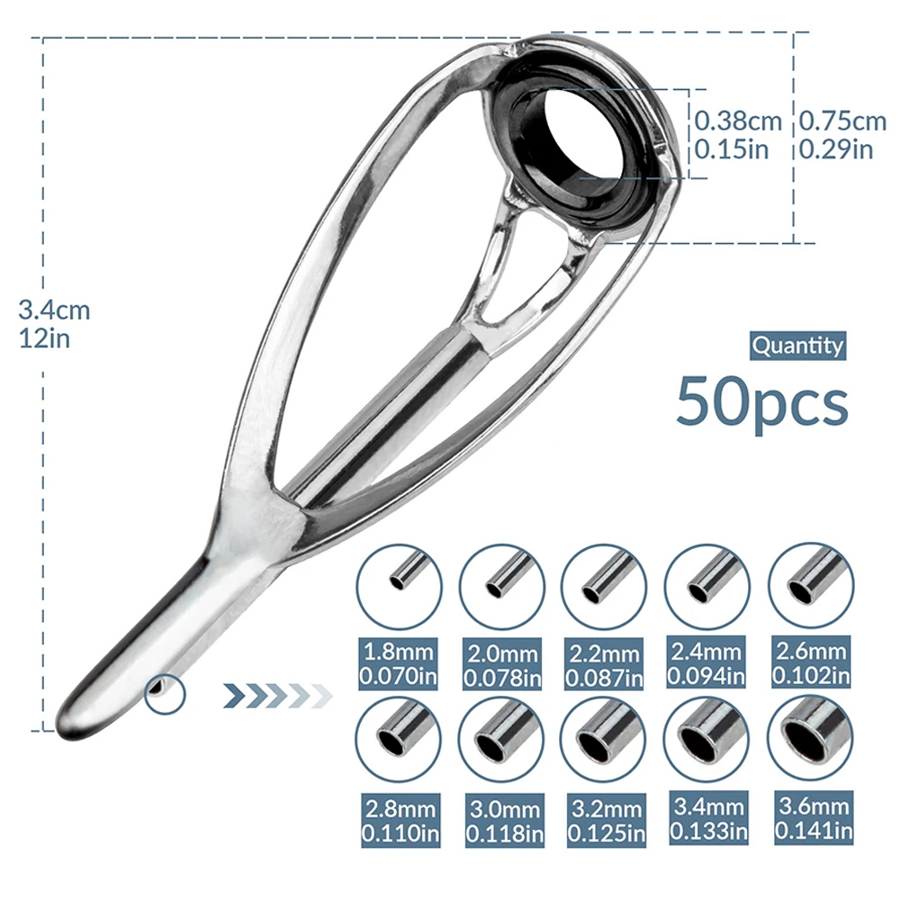 Fishing Rod Guide Replacement - THKFISH 50 Stück Angelrutenführungen Tipps Top
