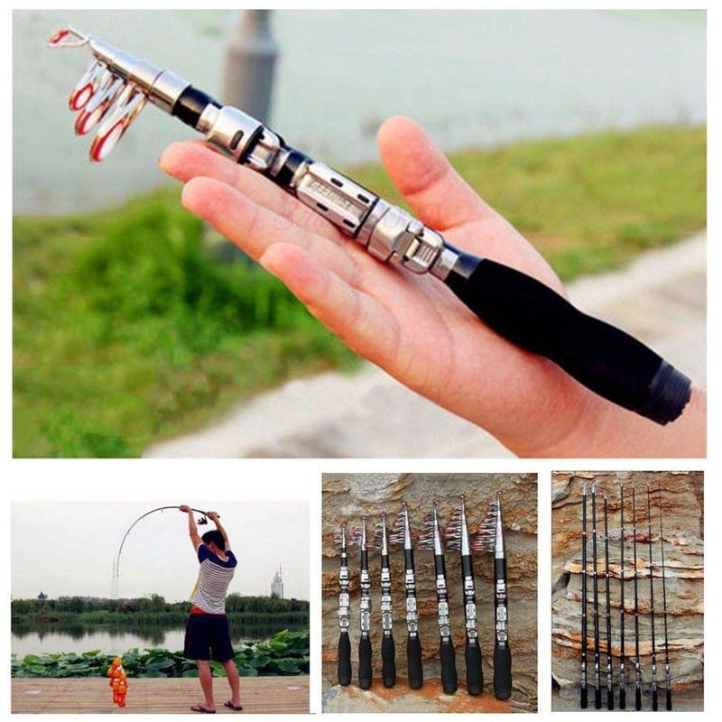 Fishing Rod Casting - 1M Verstellbare Teleskop-Angelrute Praktische Verstärkte Glasfaser-Angelrute