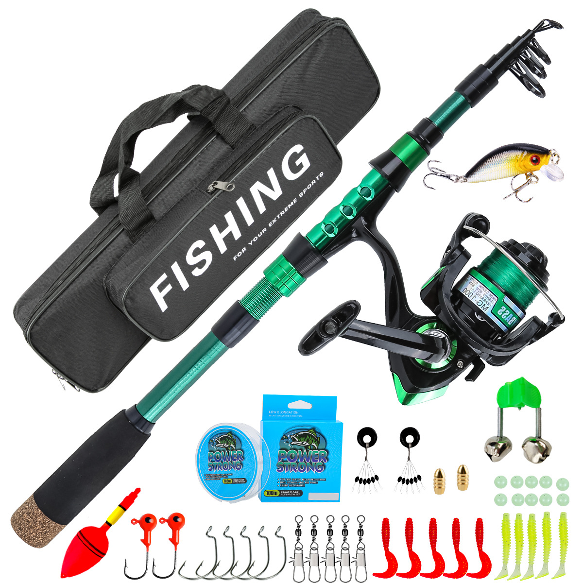 1,8 Meter Grüne Carbon-Telesko – Fishing Rod Carbon Fiber Bewertung und Preis